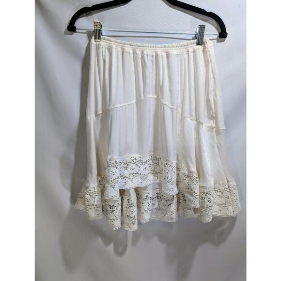 Free People Sugar Swizzle Ivory Lace Trim Half Slip Skirt Size Small - Picture 1 of 6
